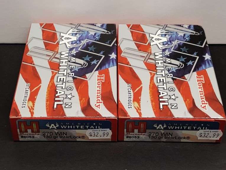 Two 20 Cartridge Boxes Hornady American Whitetail 270 WIN 130 Grain InterLock image