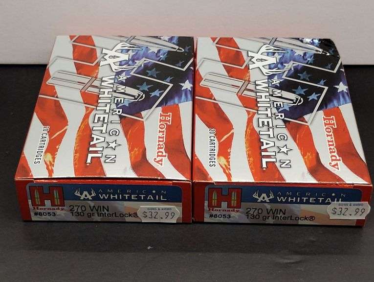 Two 20 Cartridge Boxes Hornady American Whitetail 270 WIN 130 Grain InterLock image