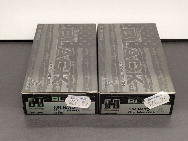 Two 20 Cartridge Boxes Hornady Black 5.56 NATO 75 Grain InterLock image