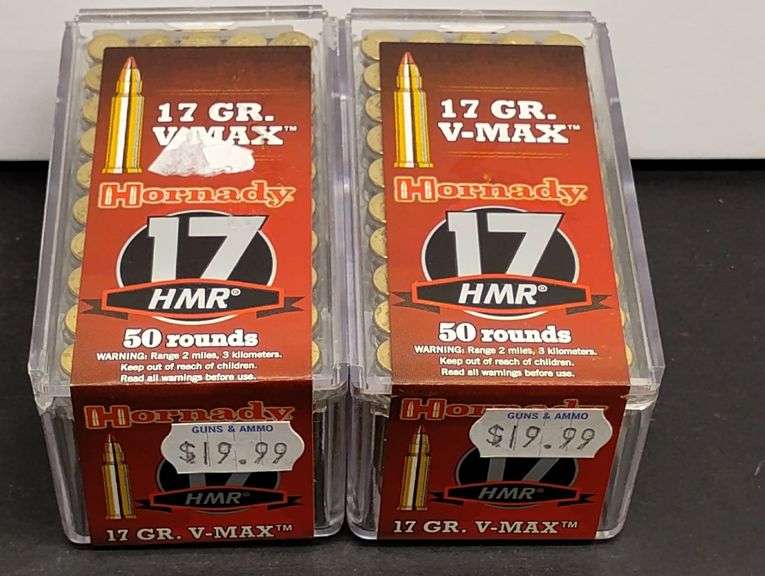 Two 50 Round Boxes Hornady 17 HMR V-Max 17 Grain image