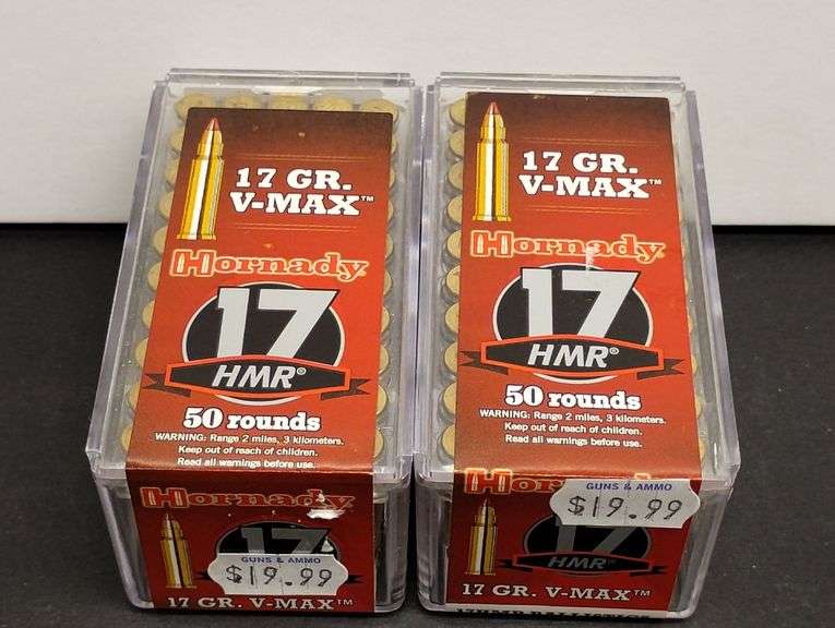 Two 50 Round Boxes Hornady 17 HMR V-Max 17 Grain image