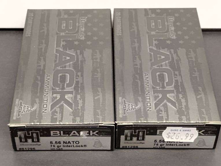 Two 20 Cartridge Boxes Hornady Black 5.56 NATO 75 Grain InterLock image