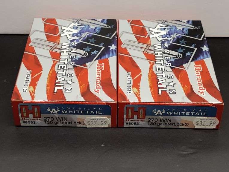 Two 20 Cartridge Boxes Hornady American Whitetail 270 WIN 130 Grain InterLock image