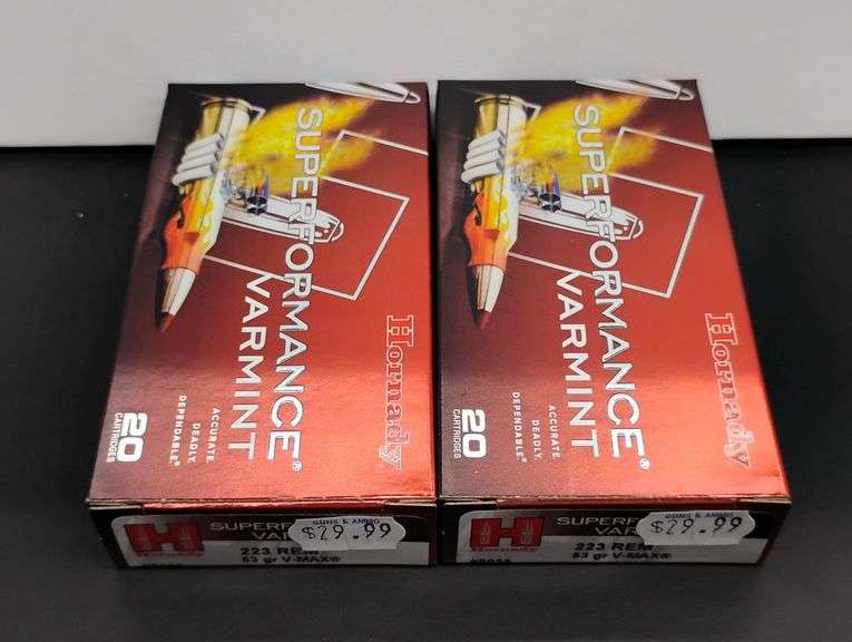 Two 20 Cartridge Boxes Hornady Superformance 223 Rem. 53 Grain V-Max image