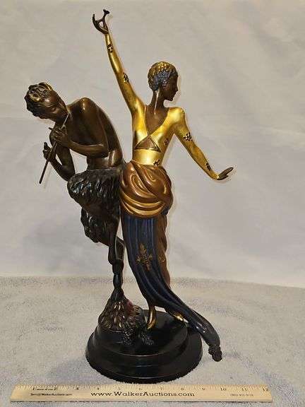 Erté Limited Edition Bronze "Woman & Satyr" Signature Stamped & Numbered 157/375 w/COA & Certificate of Value... image