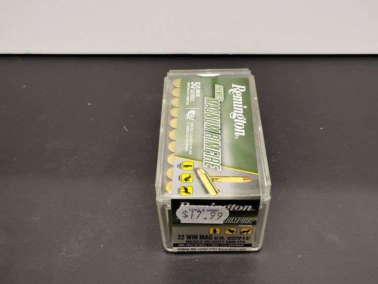 One 50 Cartridge Bx Remington Magnum Rimfire 22 WIN MAG 33gr image
