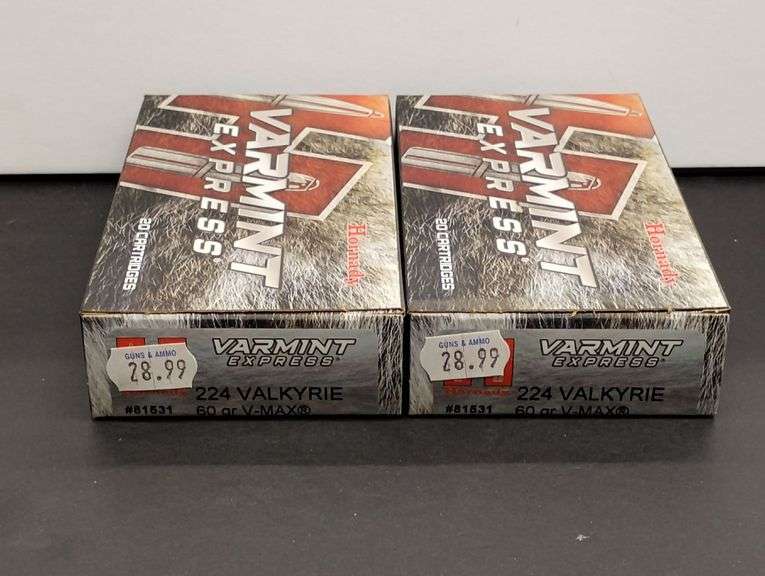 Two 20 Cartridge Boxes Hornady Varmint Express 224 Valkyrie V-Max 60 Grain image