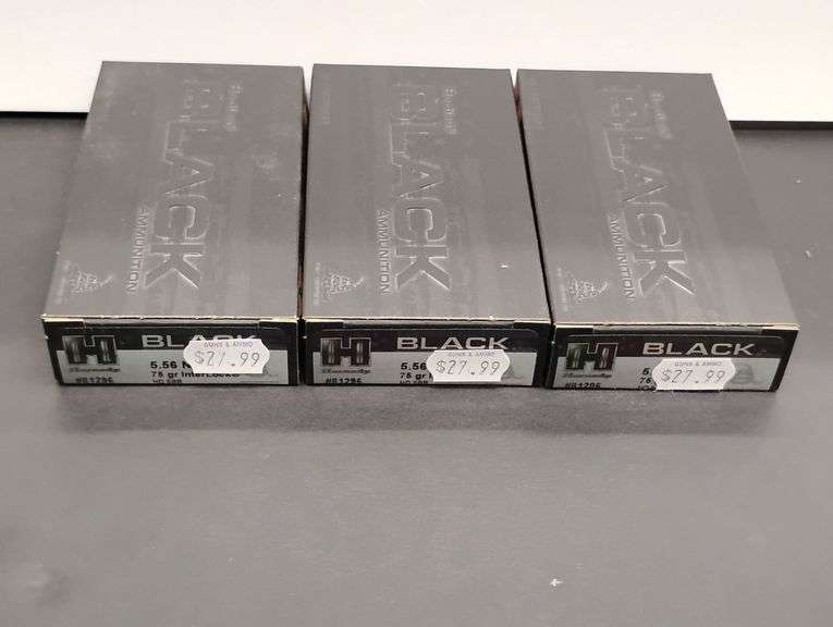 Three 20 Cartridge Boxes Hornady Black 5.56 NATO 75 Grain InterLock image