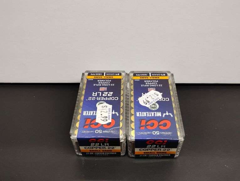 Two 50 Cartridge Boxes CCI 22 LR Polymer 21gr image
