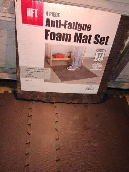 Anti-Fatigue Foam Mats 8 pieces, 25" x 25" each piece. One new unopened 4 pack and 4 loose pieces. image
