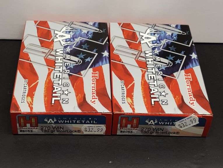 Two 20 Cartridge Boxes Hornady American Whitetail 270 WIN 130 Grain InterLock image