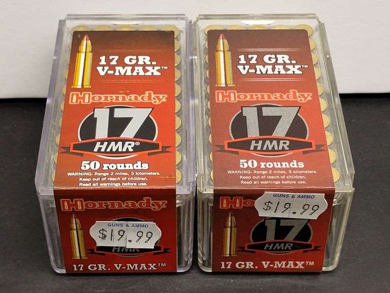 Two 50 Round Boxes Hornady 17 HMR V-Max 17 Grain image