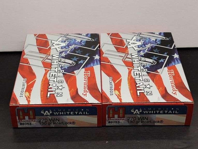 Two 20 Cartridge Boxes Hornady American Whitetail 270 WIN 130 Grain InterLock image