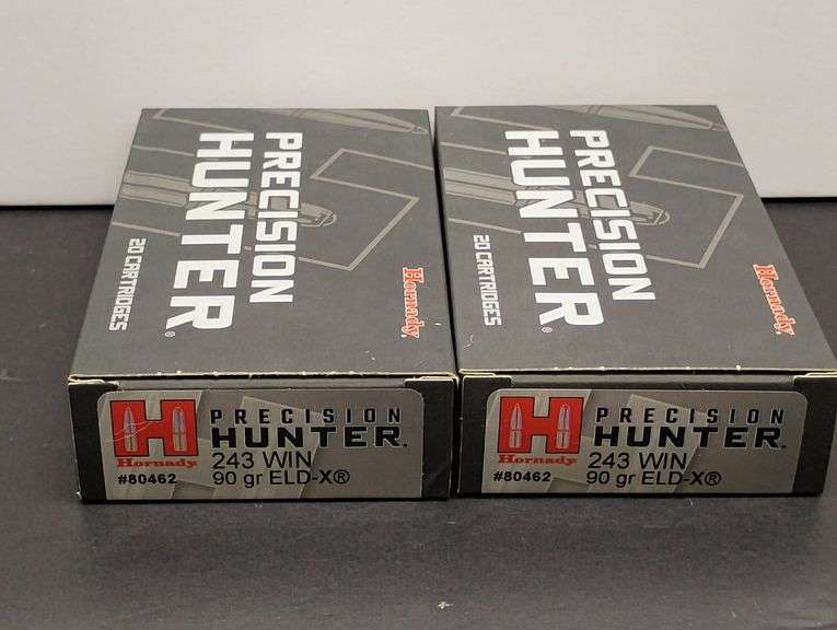 Two 20 Cartridge Boxes Hornady Precision Hunter 243 WIN 90 Grain ELD-X image