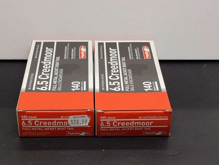 Two 20 Cartridge Boxes Aguila 6.5 Creedmoor 140 Grain FMJBT image