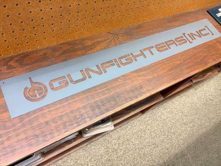 3’ Heavy Cut Out Metal Gunfighters Inc. Sign image
