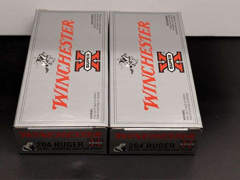 Two 20 Cartridge Boxes Winchester Super X 204 Ruger Jacketed Hollow Point 34 Grain image