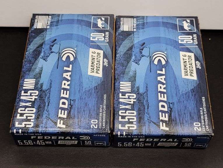 Two 20 Cartridge Boxes Federal 5.56 x 45 MM 50 Grain image