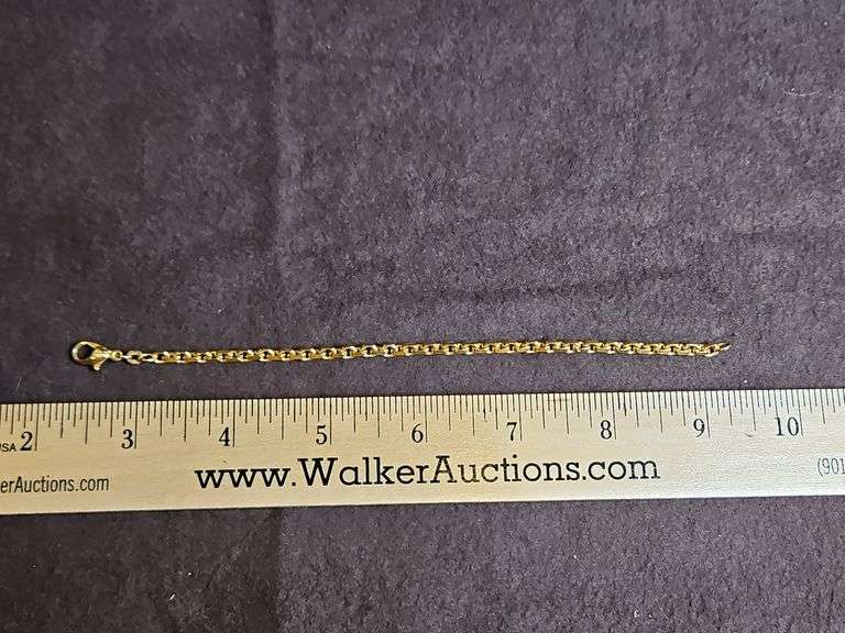 Ladies 14K(585) gold chain bracelet 9.5 total grams... image