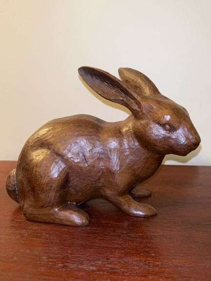 Solid resin hand carved rabbit home decor from Clarence Moody Memphis….8” long x 6” tall image