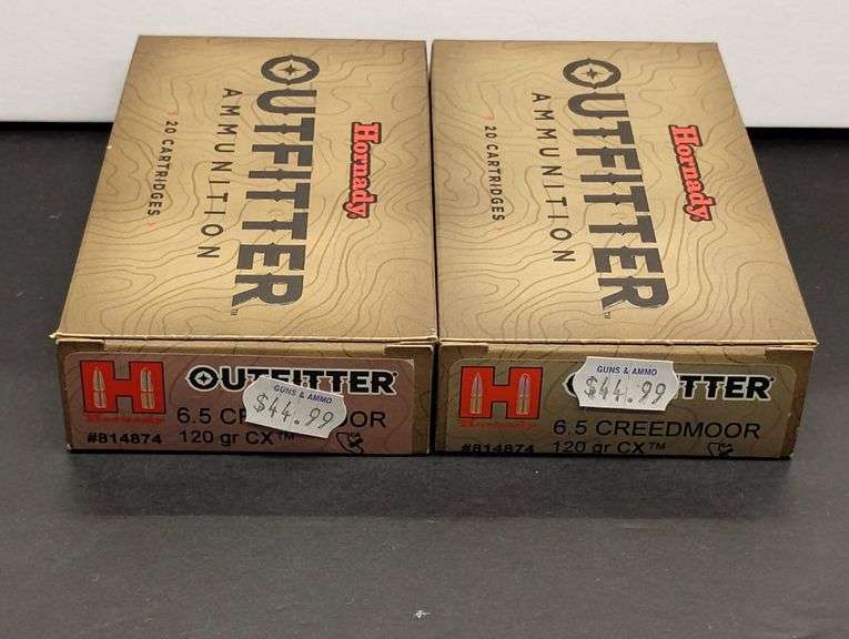 Two 20 Cartridge Boxes Hornady Outfitter 6.5 Creedmoor 120 Grain CX image