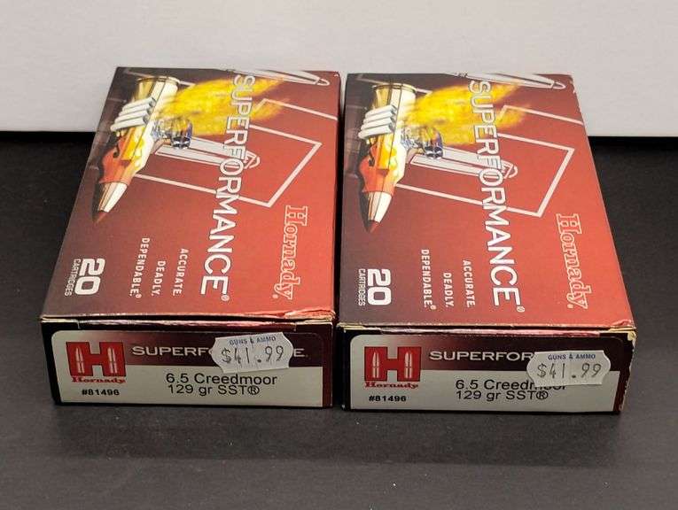 Two 20 Cartridge Boxes Hornady Superformance 6.5 Creedmoor 129 Grain SST image