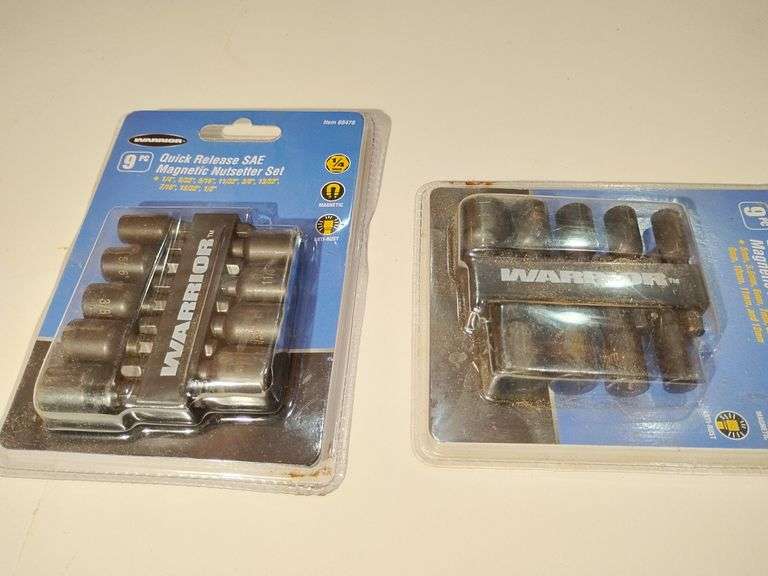 2 packs Quick Release SAE Magnetic Nutsetter Set 9 pc. Warrior brand. New image