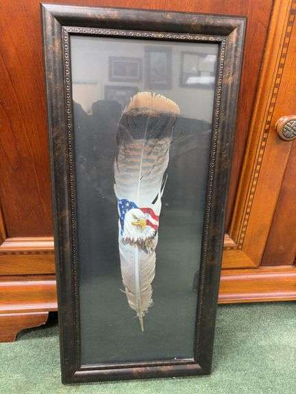 Rare 2009 Hershell Dee Moss Hand Painted Eagle Feather image