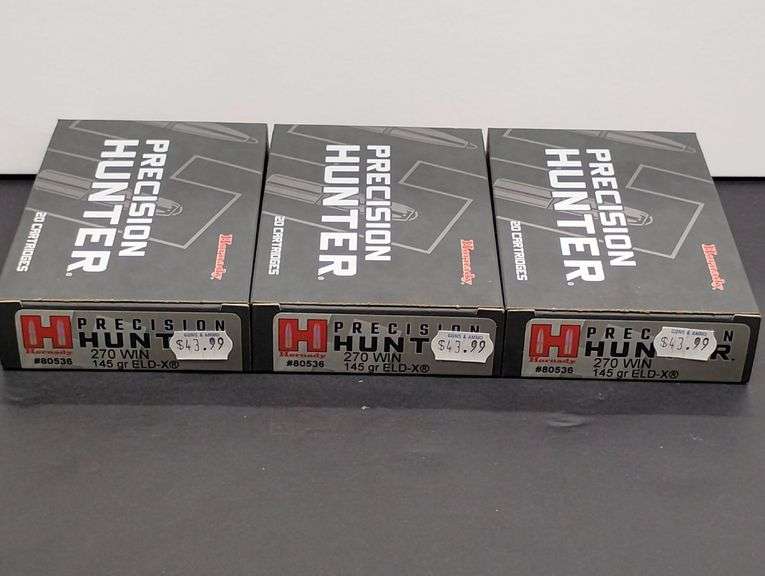 Three 20 Cartridge Boxes Hornady Precision Hunter 270 WIN 145 Grain ELD-X image