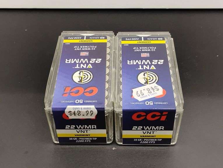 Two 50 Cartridge Boxes of CCI 22 WMR 30 Grain Polymer image
