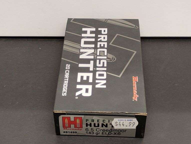 One 20 Cartridge Box Hornady Precision Hunter 6.5 Creedmoor 143 Grain ELD-X image