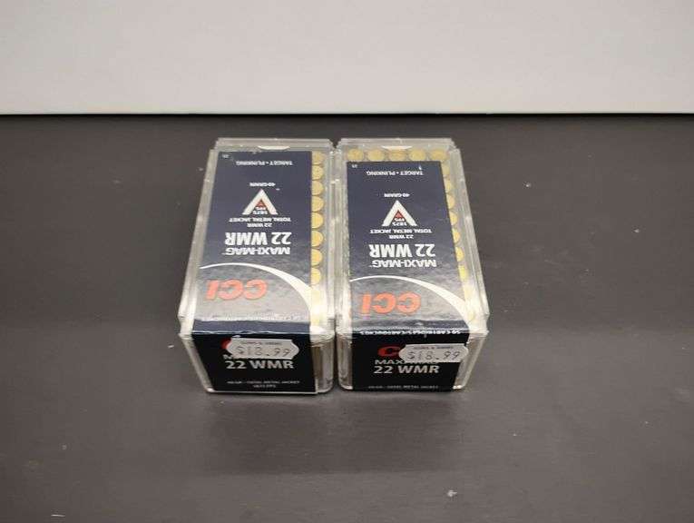 Two 50 Cartrige Boxes of CCI Maximag 22 WMR 40 Gr Total Metal Jacket image