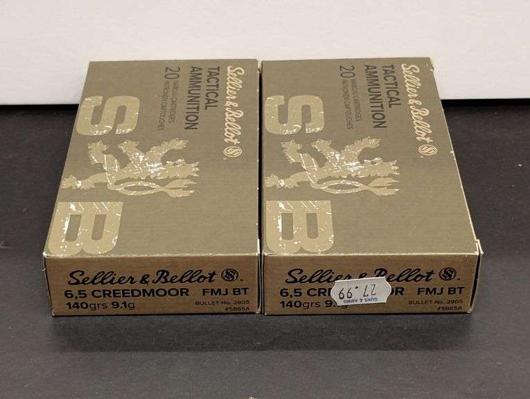 Two 20 Cartridge Boxes Sellier & Bellot Tactical Ammunition 6.5 Creedmoor 140 Grain 9.1g FMJBT image