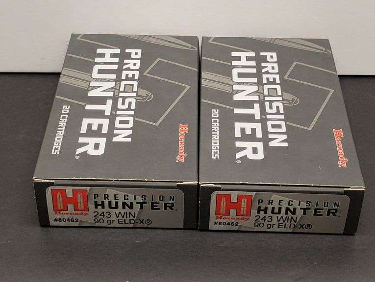 Two 20 Cartridge Boxes Hornady Precision Hunter 243 WIN 90 Grain ELD-X image