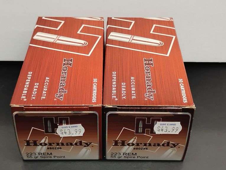Two 50 Cartridge Boxes Hornady 223 REM Spire Point 55 Grain image