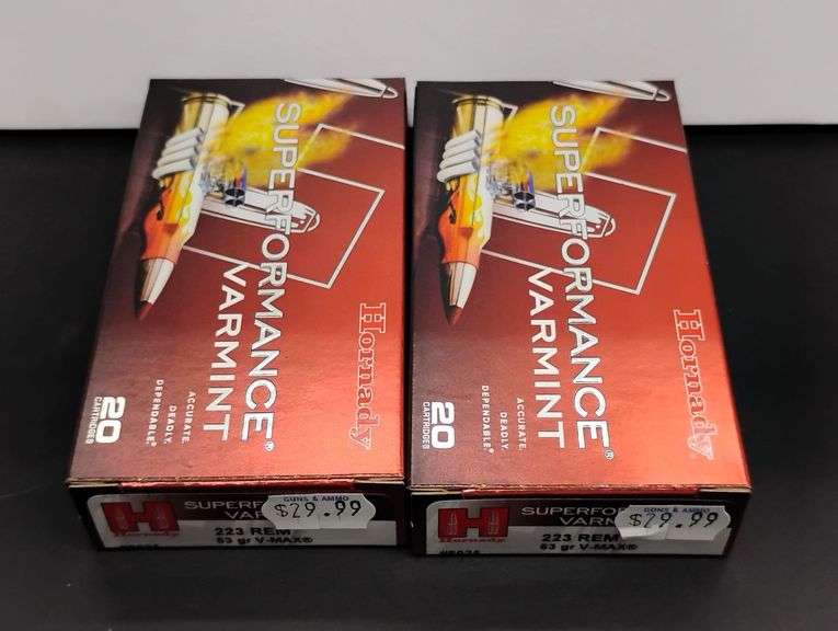 Two 20 Cartridge Boxes Hornady Superformance 223 Rem. 53 Grain V-Max image
