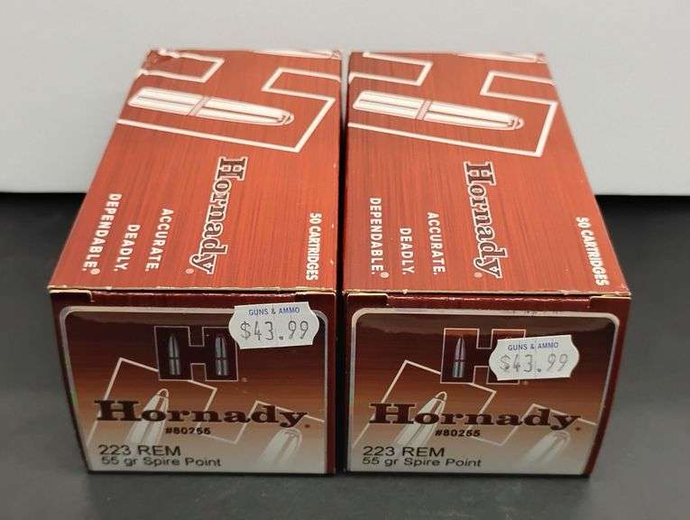 Two 50 Cartridge Boxes Hornady 223 REM Spire Point 55 Grain image
