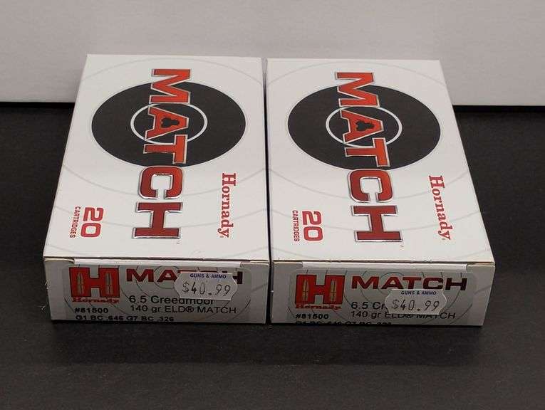 Two 20 Cartridge Boxes Hornady Match 6.5 Creedmoor 140 Grain ELD MATCH image