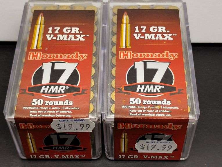 Two 50 Round Boxes Hornady 17 HMR V-Max 17 Grain image