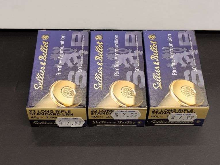 Three 50 Cartridge Boxes Sellier & Bellot 22 LR Rimfire 40gr image