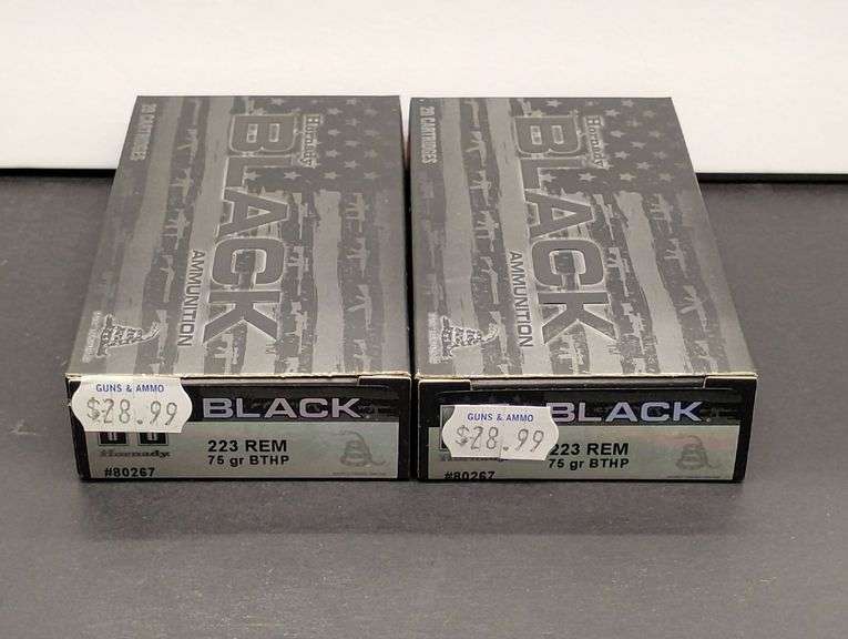Two 20 Cartridge Boxes Hornady Black 223 Rem. 75 Grain BTHP image