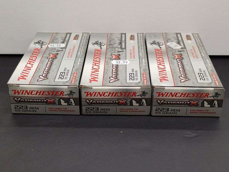 Three 20 Cartridge Boxes Winchester 223 Rem. 55 Grain Polymer Tip Rapid Expansion image