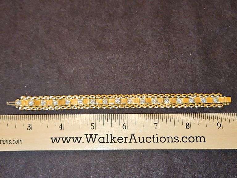 Ladies 14K gold & diamond bracelet 36.2 total grams DIAMONDS TESTED POSITIVE USING DIAMOND SELECTOR II TESTER... image