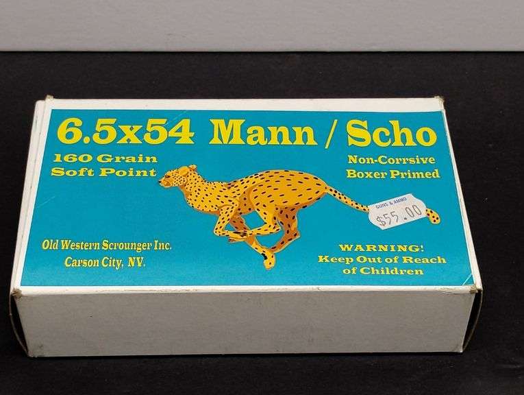One 20 Cartridge Box Mann/Scho 6.5 x 54 160 Grain SP image