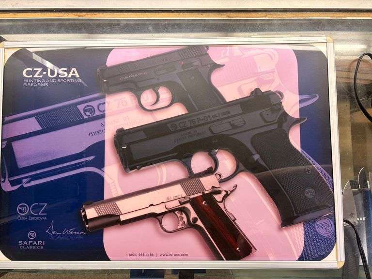 2’ Metal and Illuminated CZ-USA Pistol Sign image