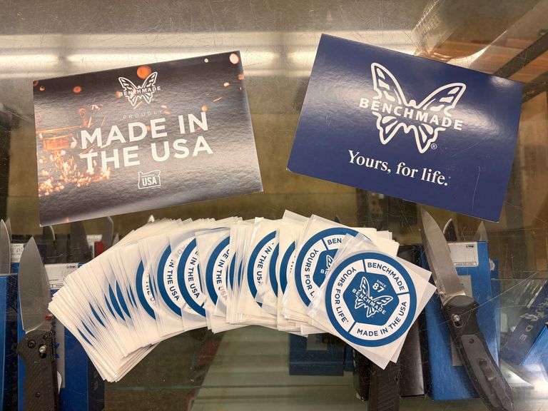 TONS of Benchmade Stickers and Two Display SIgns image