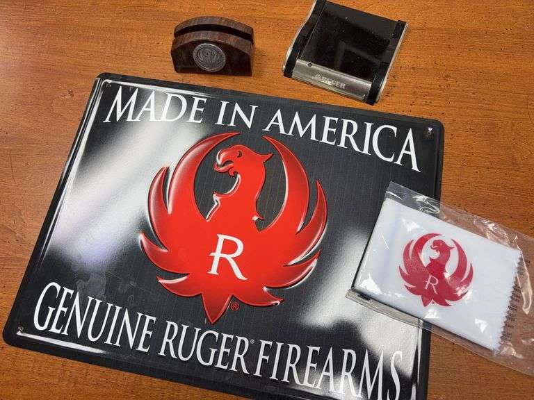 Ruger Firearms Metal Sign, Office Accessories and Microfiber Cloth image