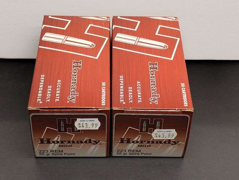 Two 50 Cartridge Boxes Hornady 223 REM Spire Point 55 Grain image