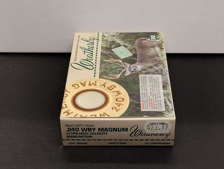 One 20 Cartridge Box Weatherby Magnum .240 100 Grain image