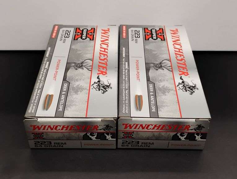 Two 20 Cartridge Boxes Winchester Super X 223 Rem. 64 Grain Power Point image